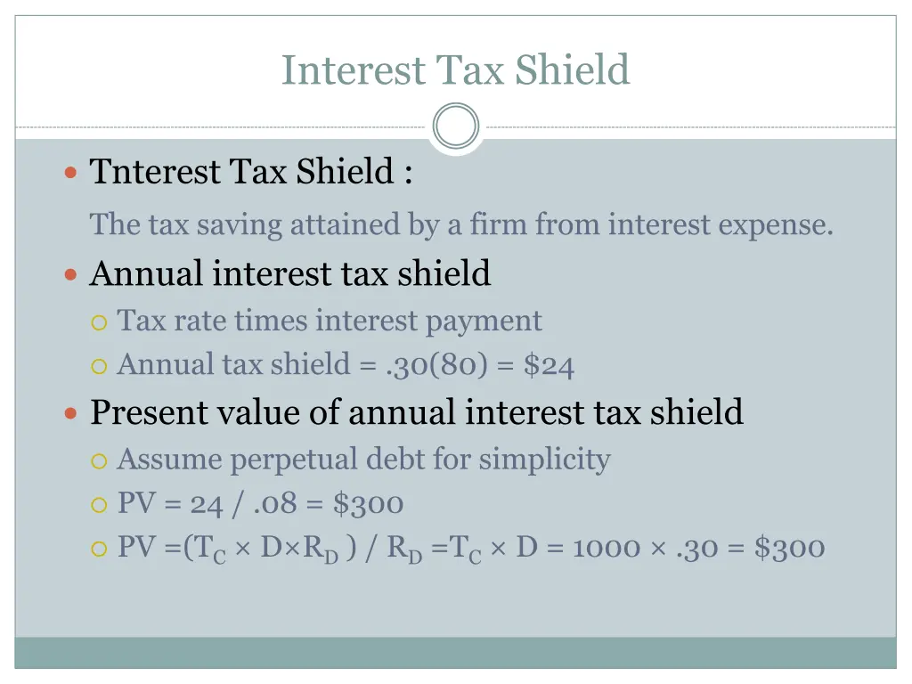 interest tax shield