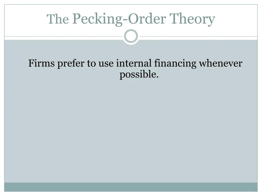 the pecking order theory