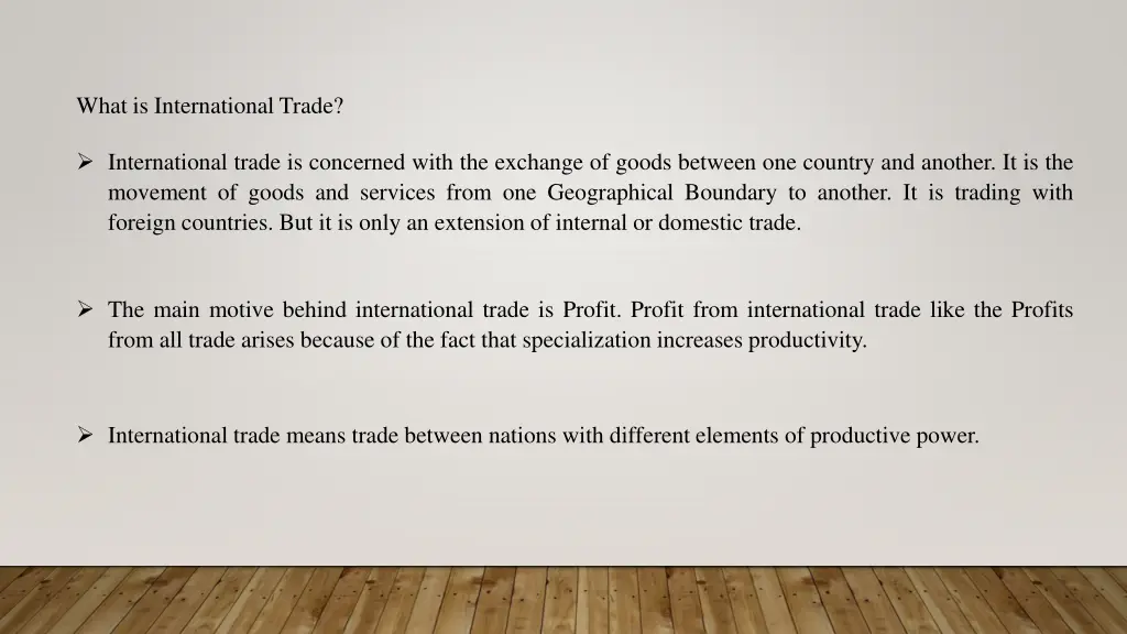what is international trade