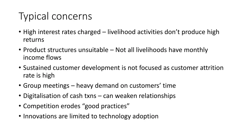 typical concerns