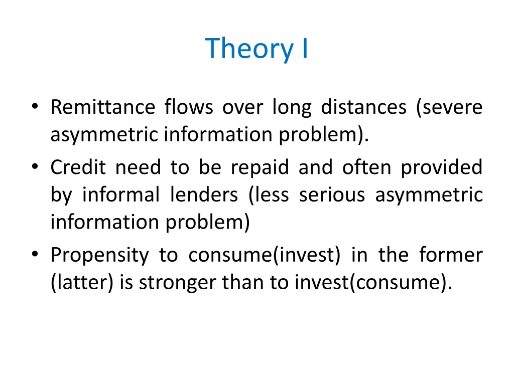 theory i