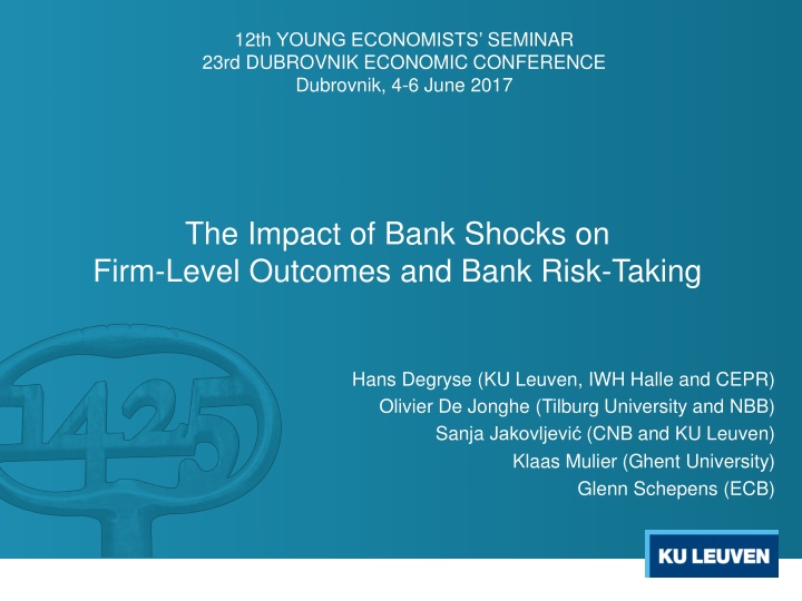12th young economists seminar 23rd dubrovnik