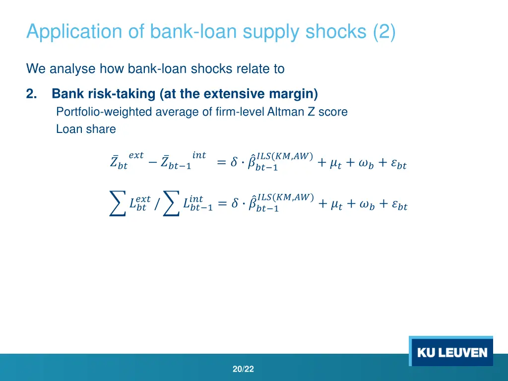 application of bank loan supply shocks 2