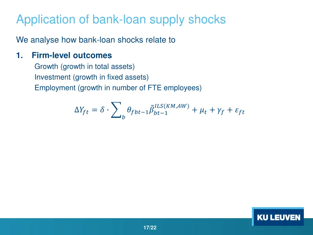 application of bank loan supply shocks