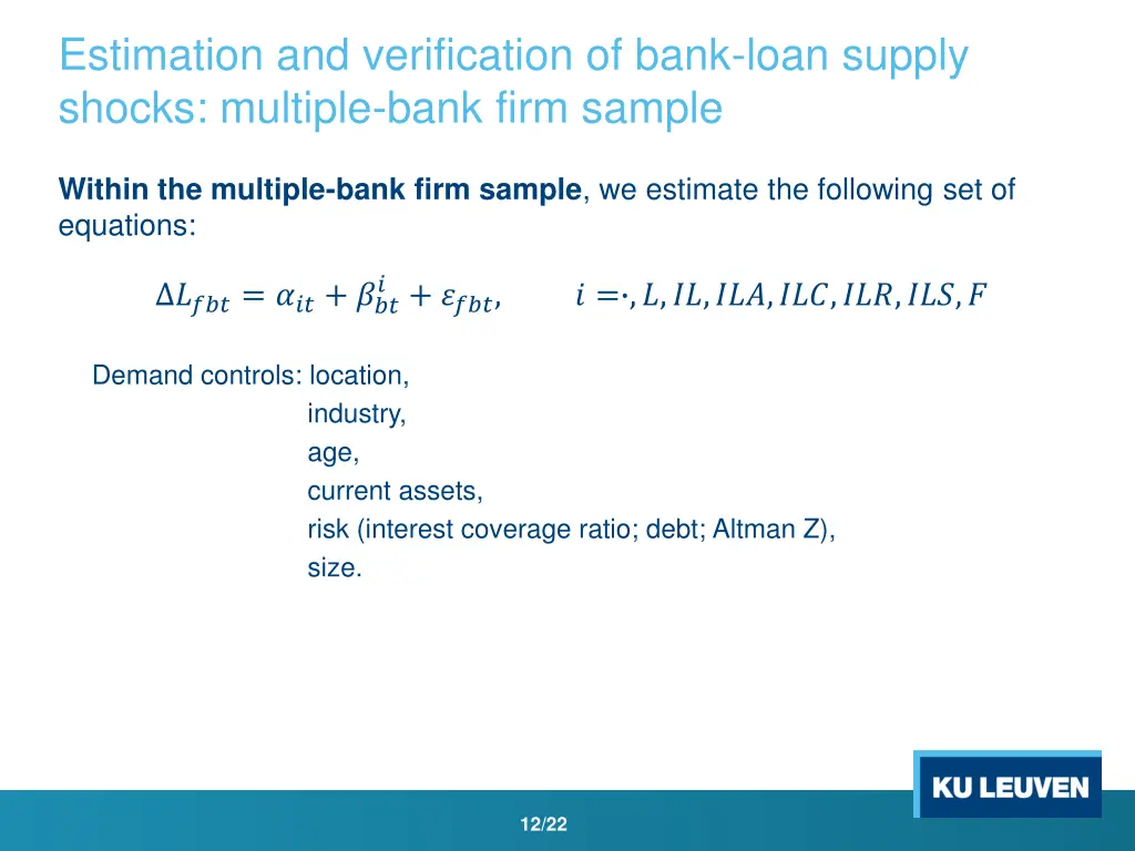estimation and verification of bank loan supply
