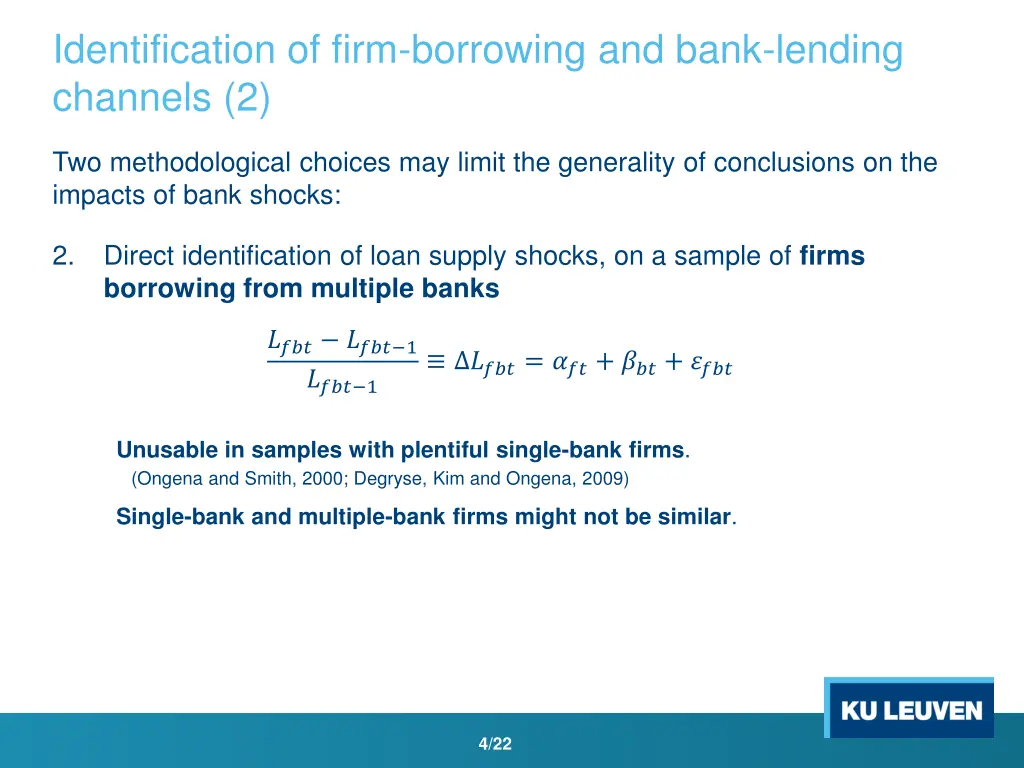 identification of firm borrowing and bank lending 1