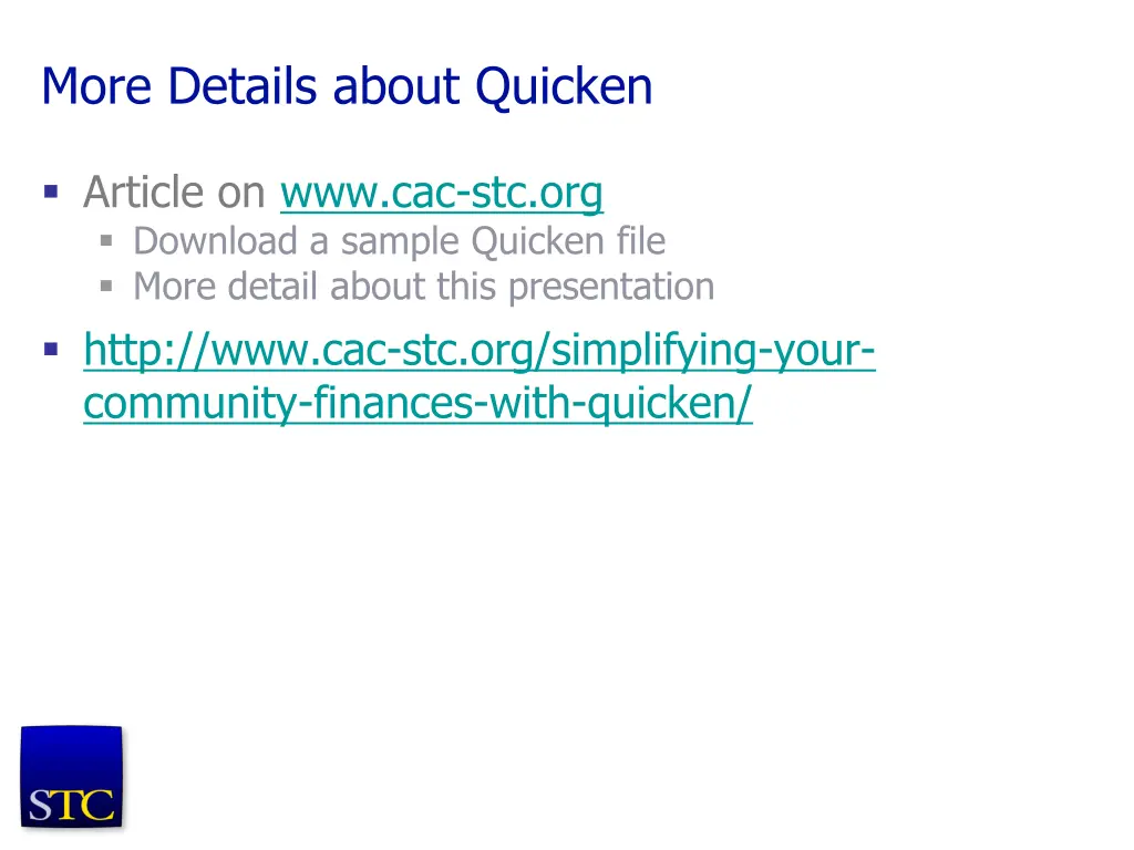 more details about quicken