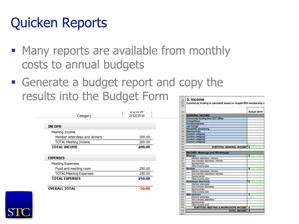 quicken reports