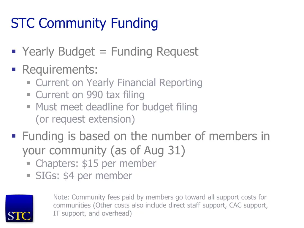 stc community funding