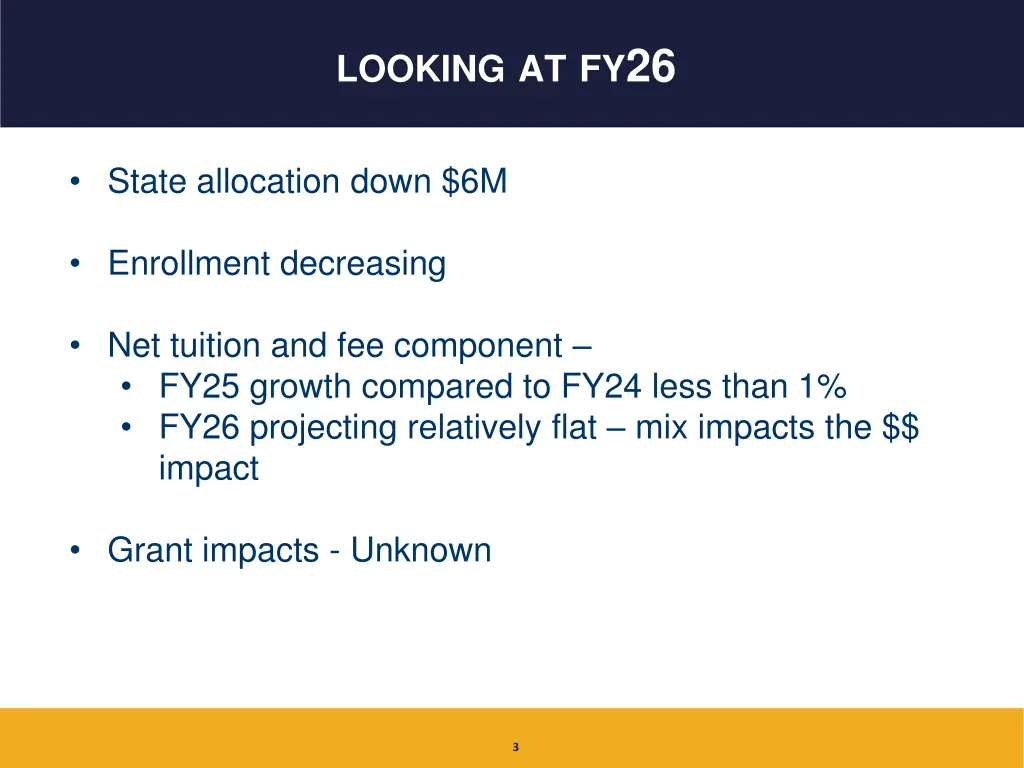 looking at fy 26