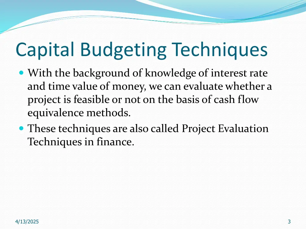 capital budgeting techniques