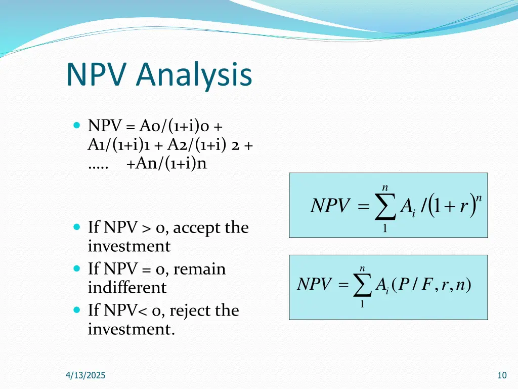 npv analysis