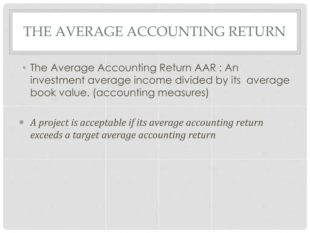 the average accounting return