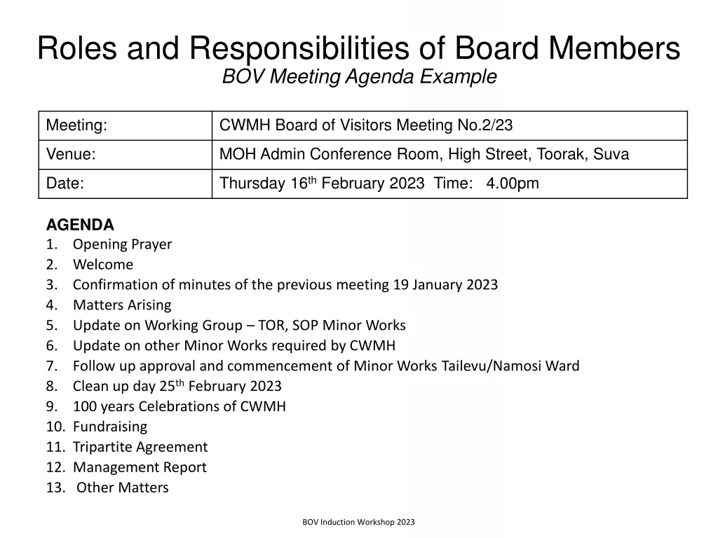 roles and responsibilities of board members 12