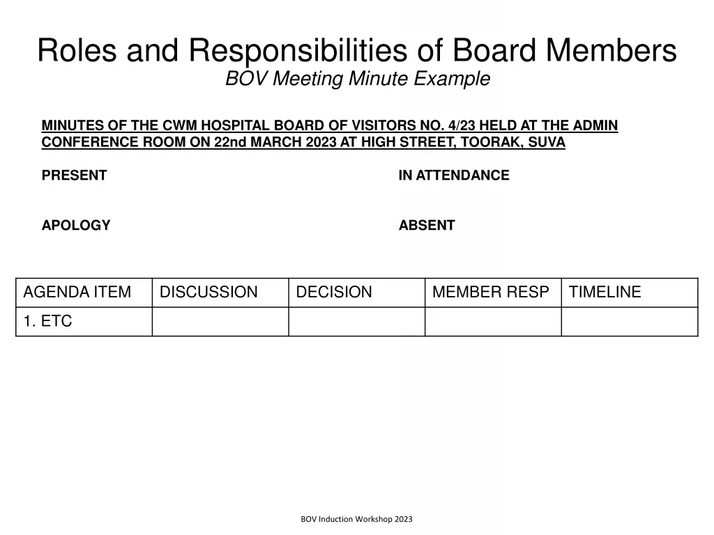 roles and responsibilities of board members 13