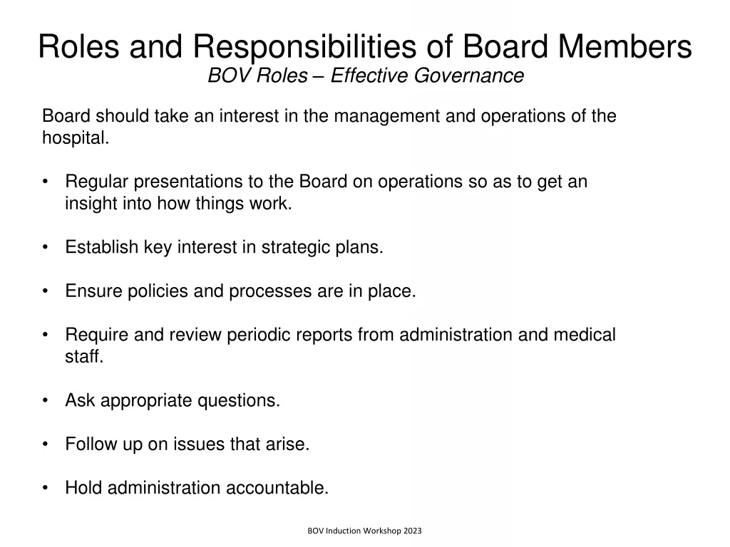roles and responsibilities of board members 5