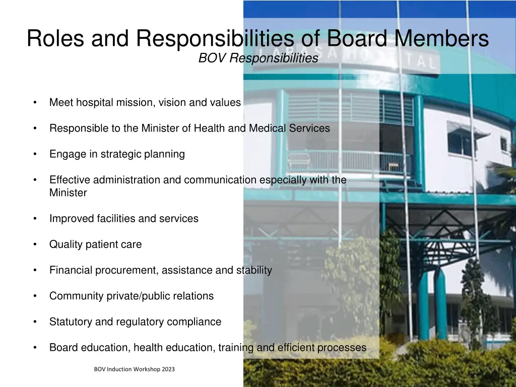 roles and responsibilities of board members