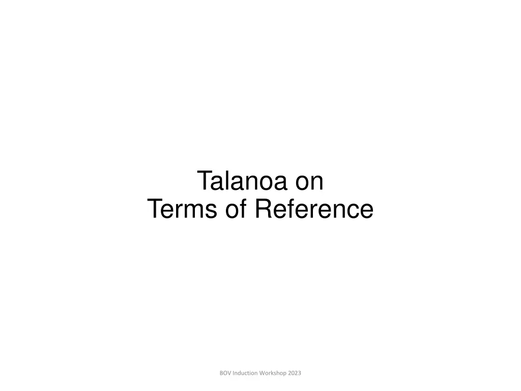 talanoa on terms of reference