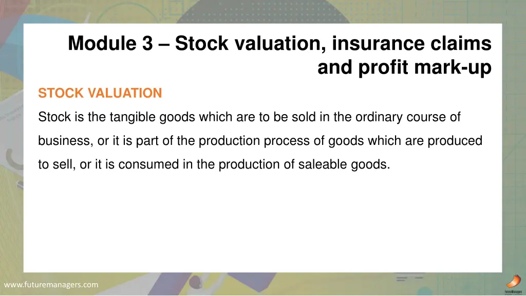 module 3 stock valuation insurance claims