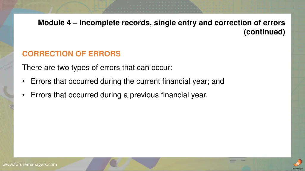 module 4 incomplete records single entry 1