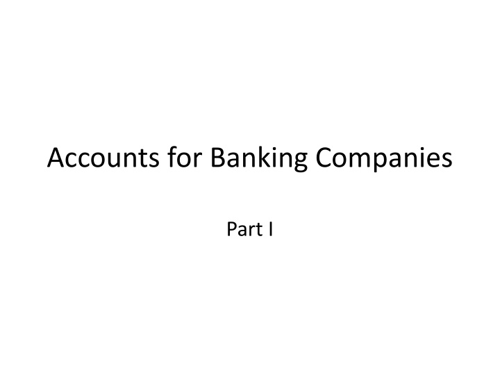 accounts for banking companies
