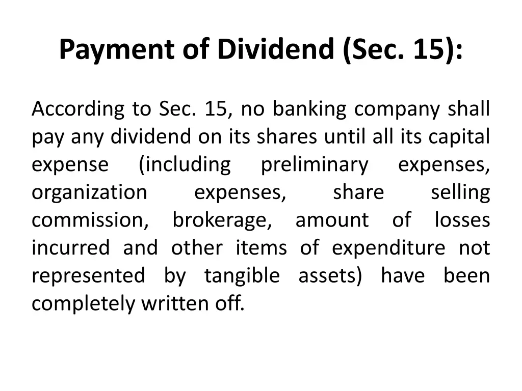payment of dividend sec 15