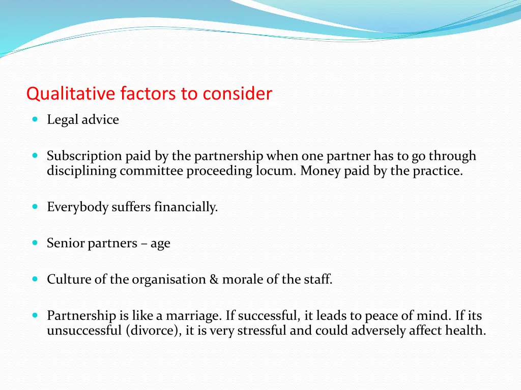 qualitative factors to consider