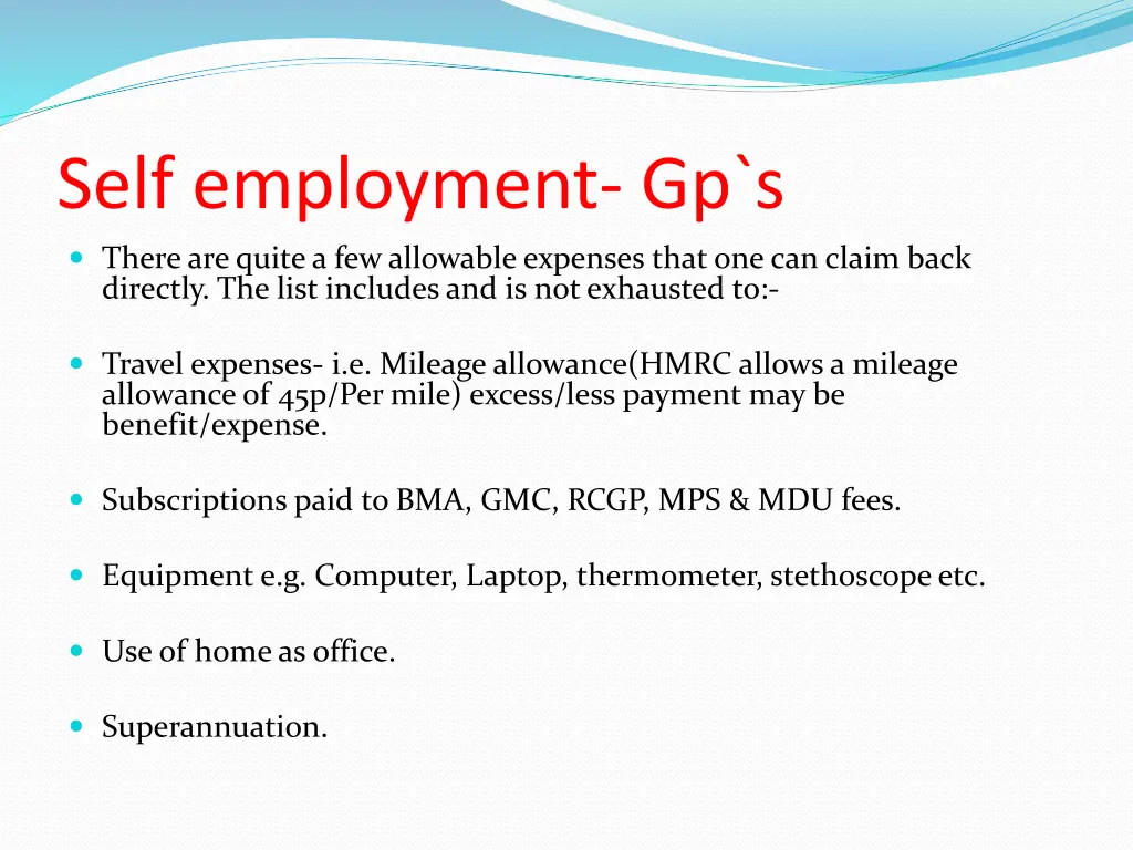 self employment gp s 1