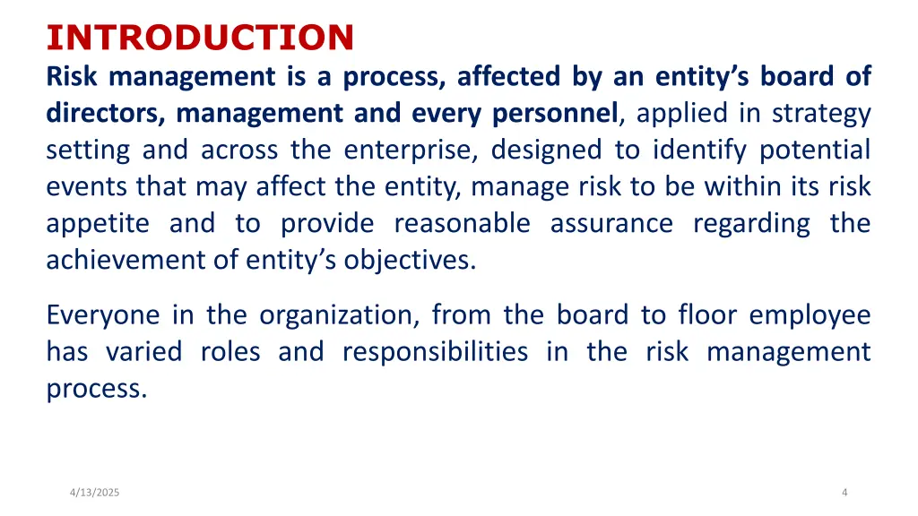 introduction risk management is a process