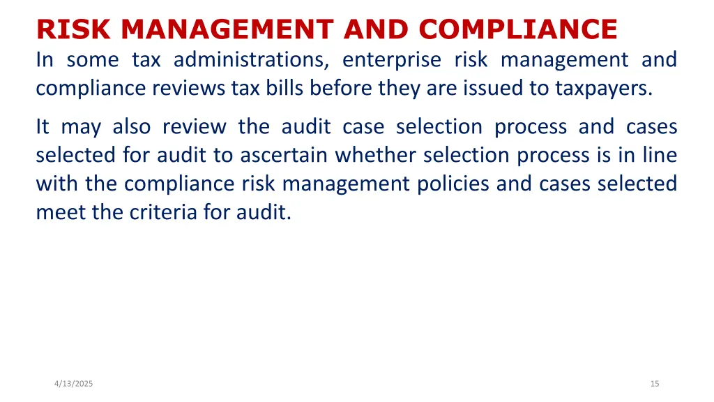 risk management and compliance in some