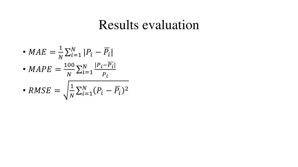 results evaluation