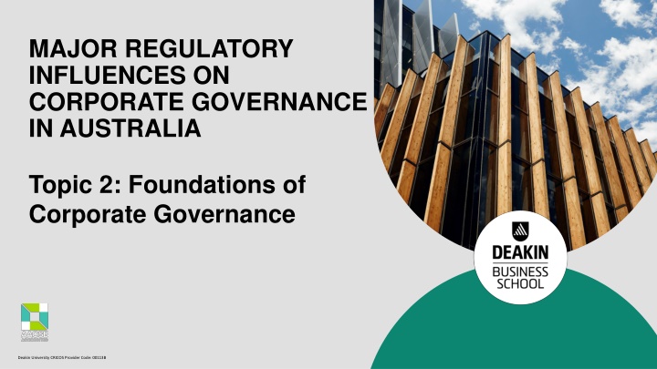 major regulatory influences on corporate