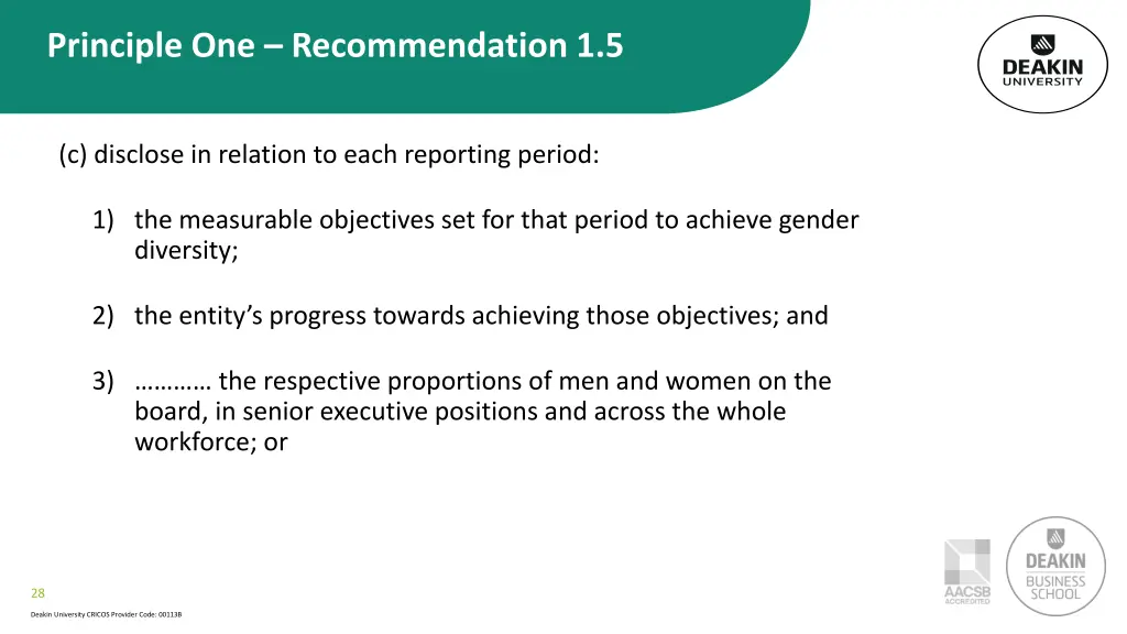 principle one recommendation 1 5 1
