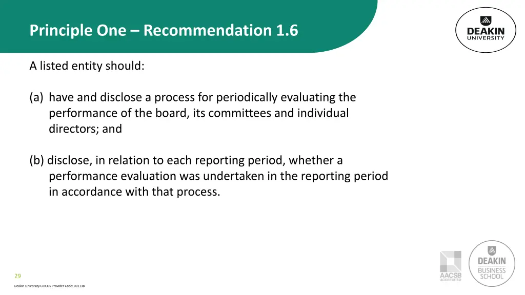 principle one recommendation 1 6