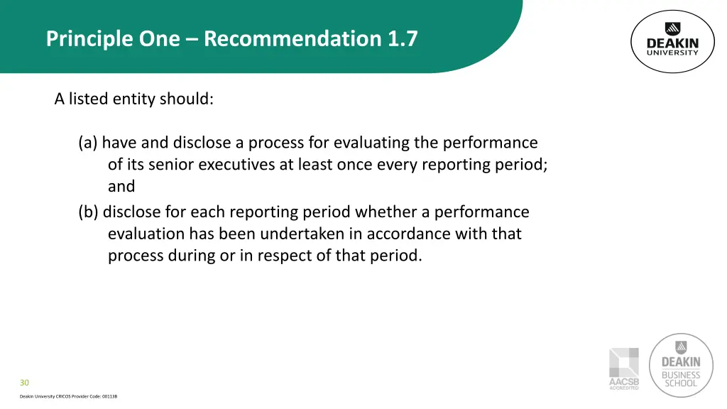 principle one recommendation 1 7