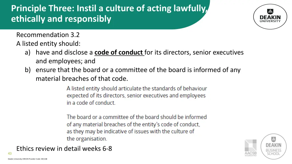 principle three instil a culture of acting 1
