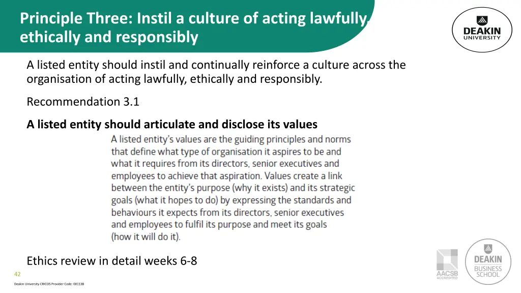 principle three instil a culture of acting