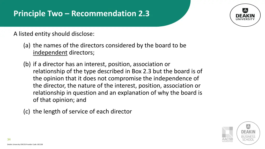 principle two recommendation 2 3