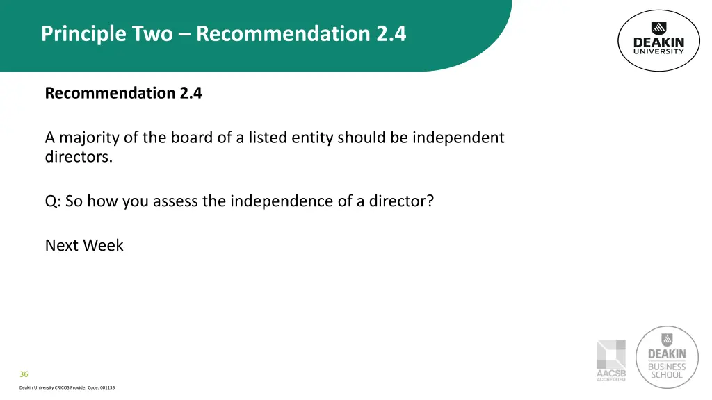principle two recommendation 2 4