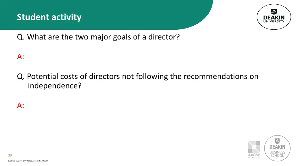 student activity 3