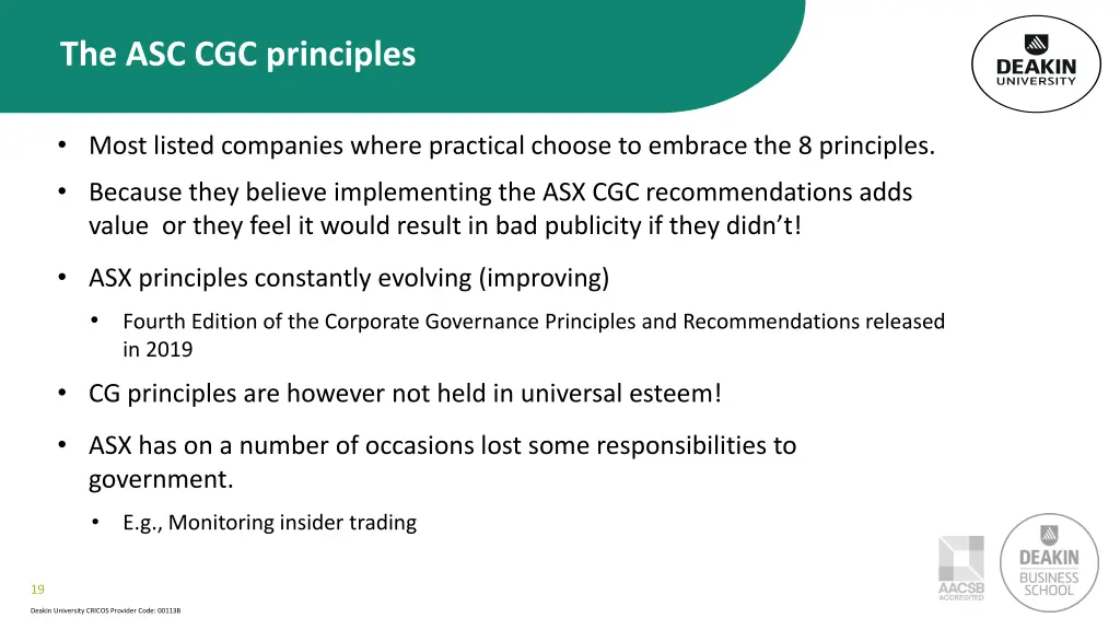 the asc cgc principles