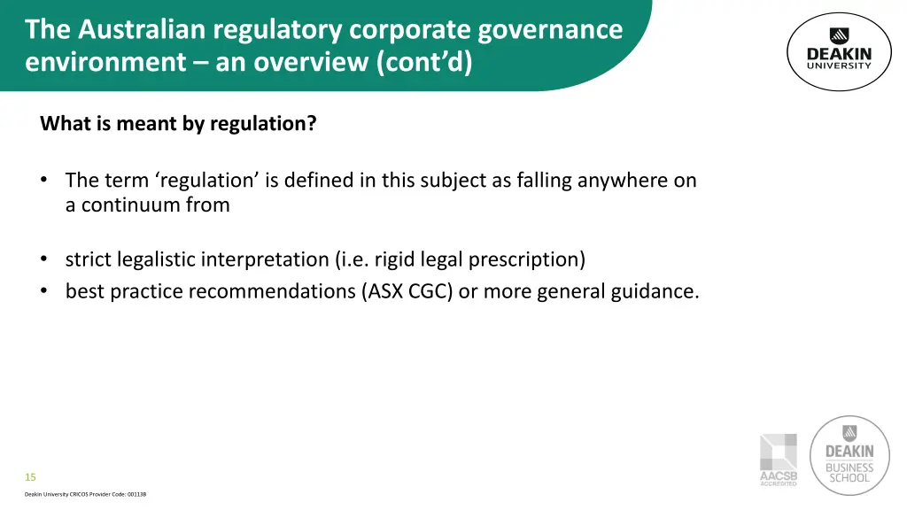 the australian regulatory corporate governance 1