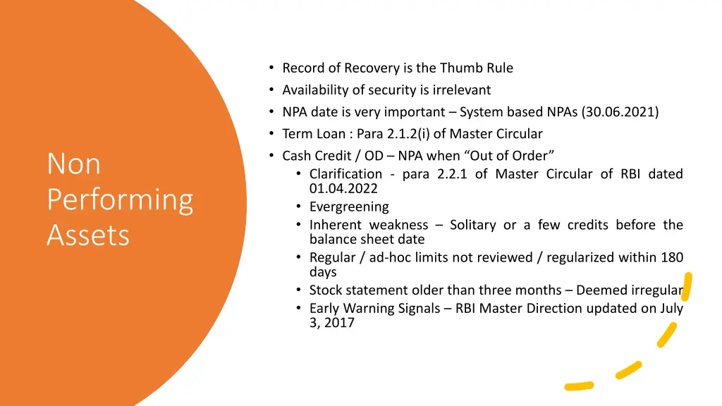 record of recovery is the thumb rule availability