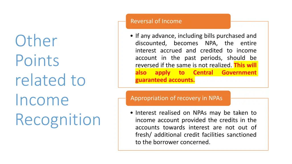 reversal of income