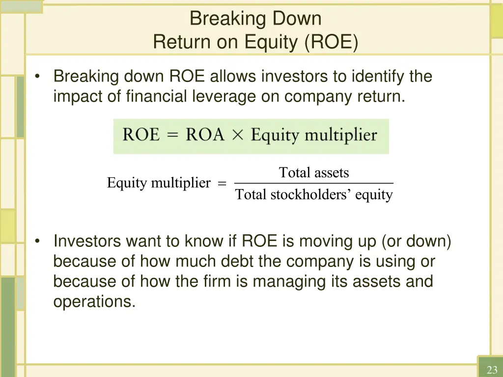 breaking down return on equity roe