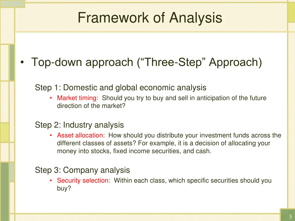 framework of analysis