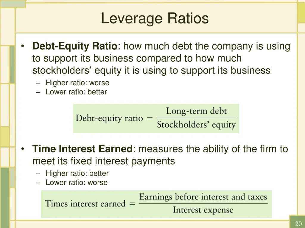 leverage ratios