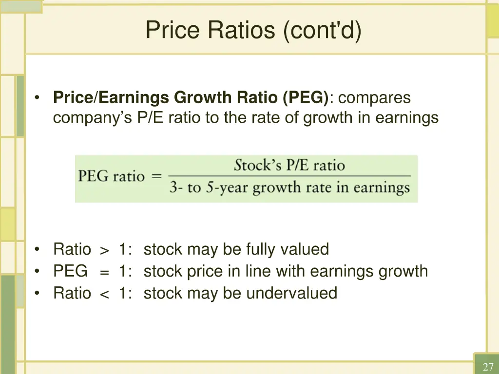 price ratios cont d 1