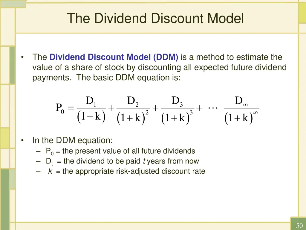 the dividend discount model
