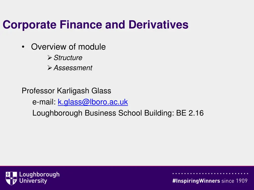 corporate finance and derivatives